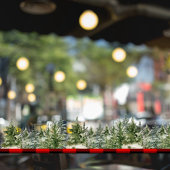 Kariertes Rotes Buffalo mit grünem Kiefernwald Fensteraufkleber