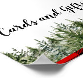 Kariertes Rotes Buffalo mit grünem Kiefernwald Poster (Ecke)