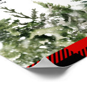 Kariertes Rotes Buffalo mit grünem Kiefernwald Poster (Ecke)