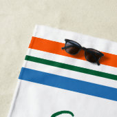 Kariertes Rotes Grün Rustikales, Personalisiertes Strandtuch (Beispiel)