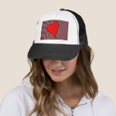 Kariertes Rotes Herz Truckerkappe (Beispiel)
