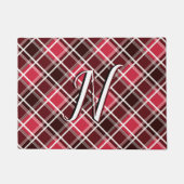 Kariertes rotes Monogramm aus Tartan, kundenspezif Fußmatte (Vorderseite)