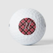 Kariertes rotes Monogramm aus Tartan, kundenspezif Golfball (Vorderseite)