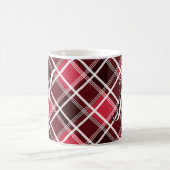 Kariertes rotes Monogramm aus Tartan, kundenspezif Kaffeetasse (Mittel)