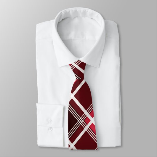 Kariertes rotes Monogramm aus Tartan, kundenspezif Krawatte (Gebunden)