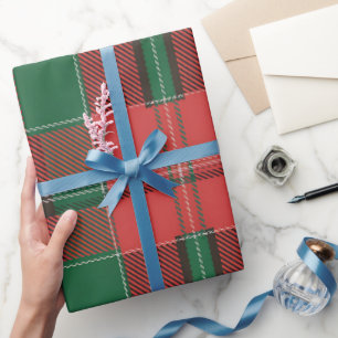 Kariertes rotes Muster Geschenkpapier