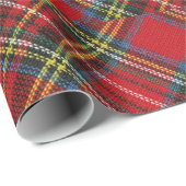 kariertes rotes Muster Tartan mit Büffel Geschenkpapier (Rolleneckpunkt)