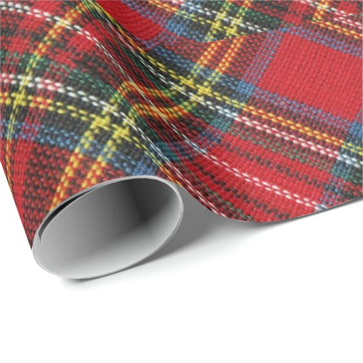 kariertes rotes Muster Tartan mit Büffel Geschenkpapier (Rolleneckpunkt)