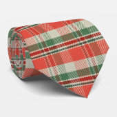 Kariertes, rotes Orange und grünes Tartan Krawatte (Gerollt)