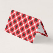 Kariertes, rotes Schwarzweißmuster Visitenkarten (Rückseite)