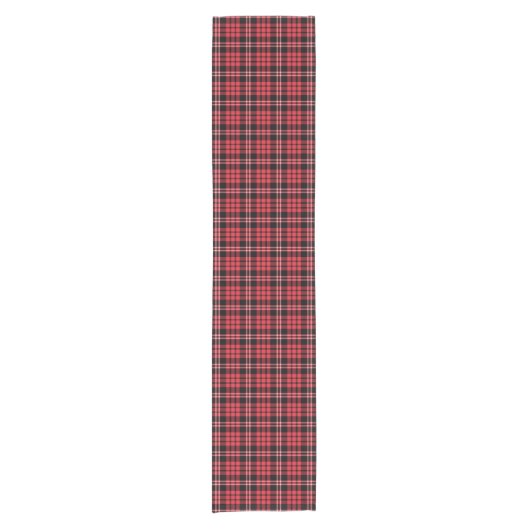 Kariertes rotes Tartan-Muster Kurzer Tischläufer (Vorderseite)