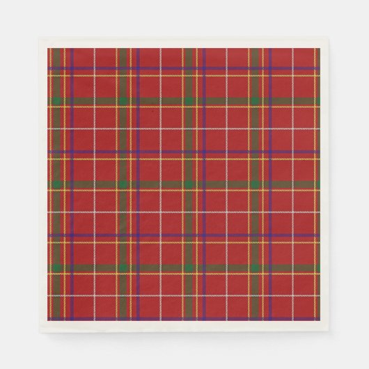 Kariertes Rotes Tartan Serviette (Vorderseite)