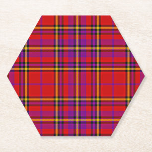 Kariertes rotes Tartan Swahili Prüfmuster-54813 Untersetzer
