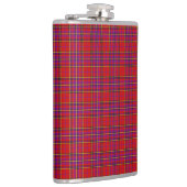Kariertes rotes Tartan Swahili Prüfmuster Flachmann (Rechts)
