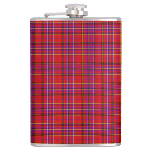 Kariertes rotes Tartan Swahili Prüfmuster Flachmann (Vorderseite)