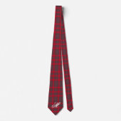 Kariertes rotes traditionelles Tartan Modern Colle Krawatte (Vorderseite)