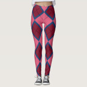 Kariertes rotes und blaues Muster Leggings (Vorderseite)