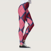 Kariertes rotes und blaues Muster Leggings (Rechts)