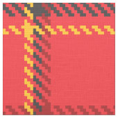 Kariertes, rotes und gelbes Muster Stoff (Nahaufnahme)