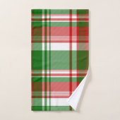 Kariertes, rotes und grünes Badezimmer Badhandtuch Set (Handtuch)