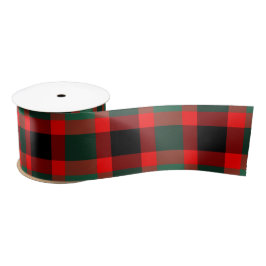 Kariertes rotes und grünes Tartan-Muster Satinband