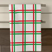 Kariertes rotes und rotes Muster Geschirrtuch