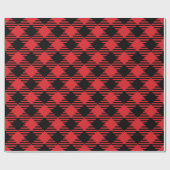 Kariertes, rotes und schwarzes Büffel Geschenkpapier (Flach)