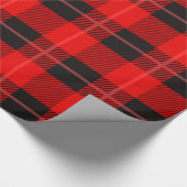 Kariertes rotes und schwarzes Muster Geschenkpapier (Ecke)