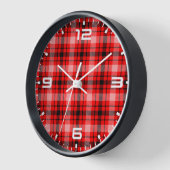 Kariertes Rotes und Schwarzes Tartan Uhr (Winkel)