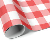 Kariertes Rotes und weiß Geschenkpapier (Rolleneckpunkt)