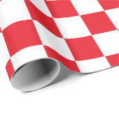 Kariertes Rotes und weiß Geschenkpapier (Rolleneckpunkt)