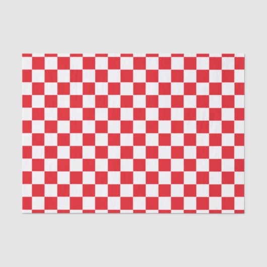 Kariertes Rotes und weiß Seidenpapier (Vorderseite)