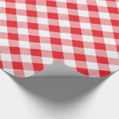 Kariertes, rotes und weißes Büffelpapier Geschenkpapier (Ecke)