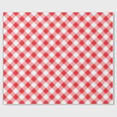 Kariertes, rotes und weißes Büffelpapier Geschenkpapier (Flach)