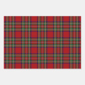 Kariertes rotes Verpackungspapier Geschenkpapier Set (Vorderseite)