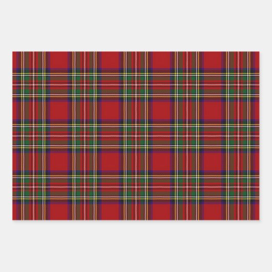 Kariertes rotes Verpackungspapier Geschenkpapier Set (Vorderseite)