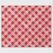 Kariertes Rotweiße Gingham-Muster Weihnachten Geschenkpapier (Flach)