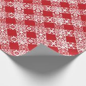 Kariertes Rotweiße Gingham-Muster Weihnachten Geschenkpapier (Ecke)