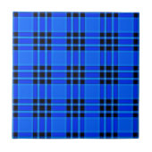 Kariertes Royal Blue Black Karos Muster Fliese (Vorderseite)