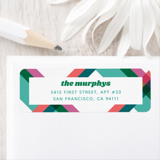 Kariertes Rückgabezeichen für leuchtende Farbblöck (Insitu)