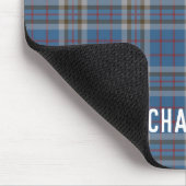 Kariertes Rustikal Thompson Blau Grau Karomuster Mousepad (Ecke)