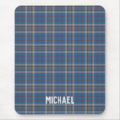 Kariertes Rustikal Thompson Blau Grau Karomuster Mousepad (Vorne)