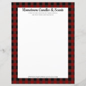 Kariertes rustikales Geschäftspapier in Rot und Sc (Vorderseite)