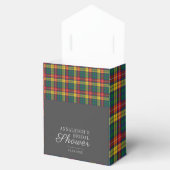 Kariertes rustikales grünes Tartan-Brautparty Geschenkschachtel (Geöffnet)