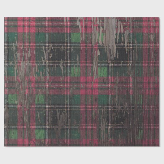 kariertes rustikales hölzernes geschenkpapier (Flach)