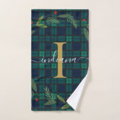 Kariertes Rustikales Monogramm Kranke Tartan Badhandtuch Set (Handtuch)