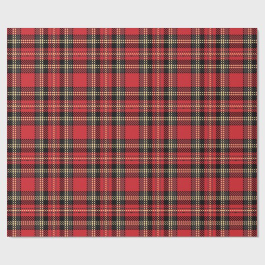 Kariertes rustikales, schwarz-gelbes Tartan-Muster Geschenkpapier (Flach)
