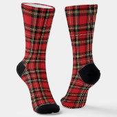 Kariertes rustikales, schwarz-gelbes Tartan-Muster Socken (Gewinkelt)
