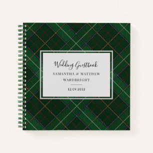 Kariertes rustikales Tartan Wedding Gästebuch Notizblock