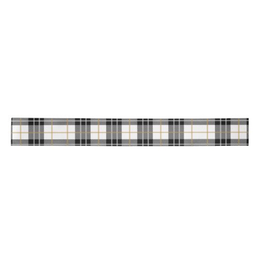 Kariertes Satin Ribbon aus schwarzem Tartan Satinband (Vorderseite)